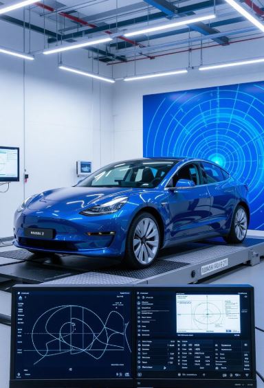 Stralingsmeting in een elektrische auto