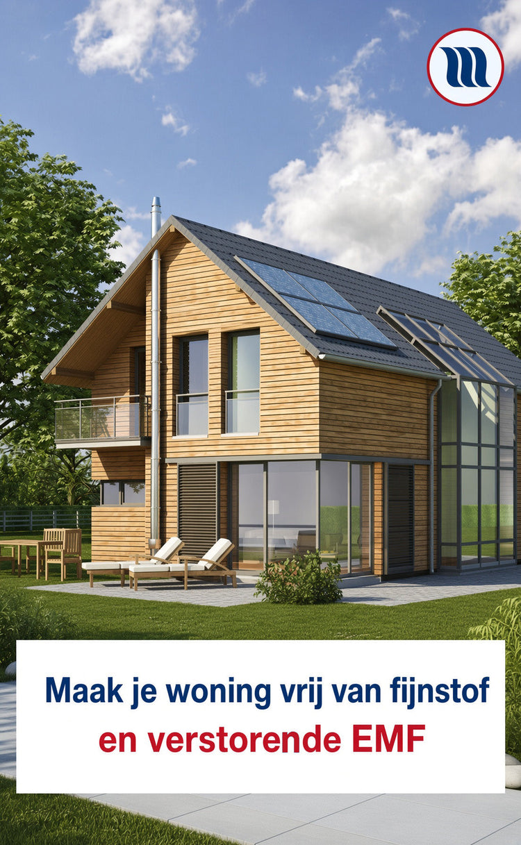 Foto van een luxe moderne woning waarin geen verstorende straling en fijnstof aanwezig is.