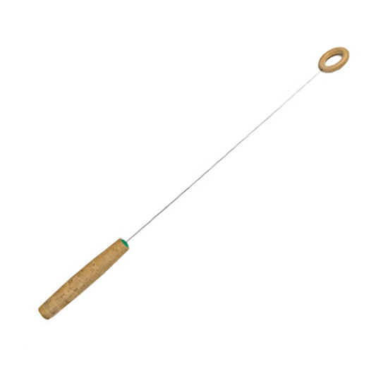 Klassieke ökotensor KH-434 met ovaal kurkhandvat, verenstalen antenne en houten versterker. 43,5 cm, inclusief koker. Hulpmiddel voor radiesthésie. €33