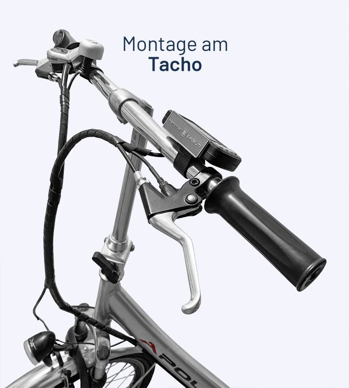 MemonizerE-MOBILITY ontstoorder gemonteerd op fietscomputer